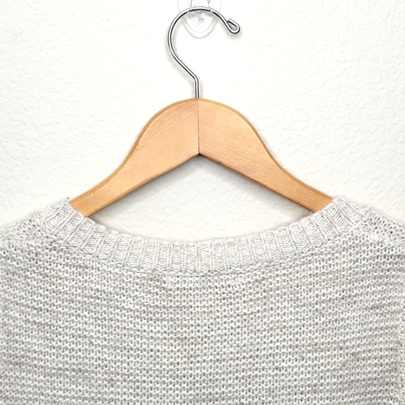 REBECCA MINKOFF Cold Shoulder Gray Ombre Color Block V-neck Knit Sweater size L - Picture 6 of 11